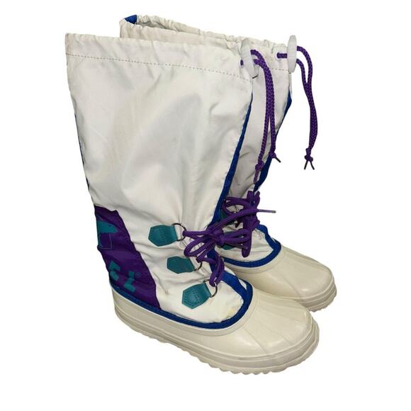 Sorel Vtg 90s Colorblock Thrashed Snow Boots Women’s Sz 6 Trashy Y2K Casual Shoe - Picture 12 of 16